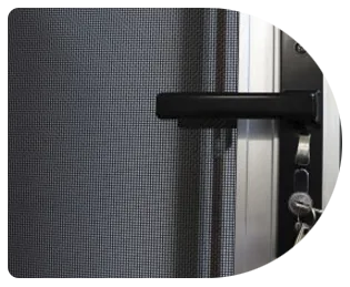 BasiX stainless mesh screen door with handle and lock