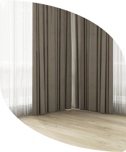 Sheer and blockout curtains on a double track