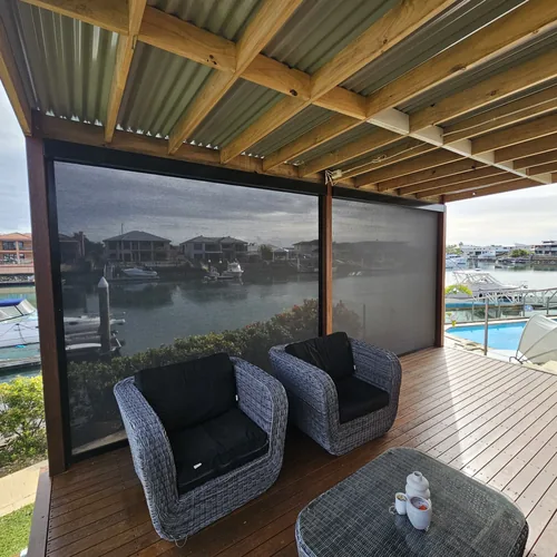 Outdoor blinds installed on a patio in Thornlands