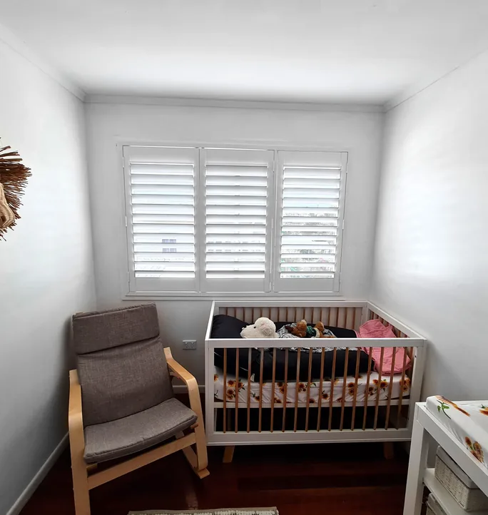 PVC plantation shutters in a nursery