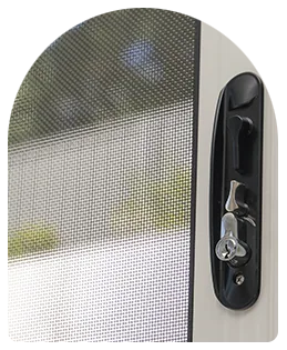 SecureView stainless steel security screen door with lock