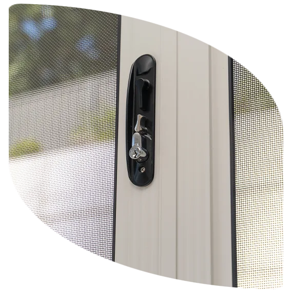 SecureView security screen door lock detail