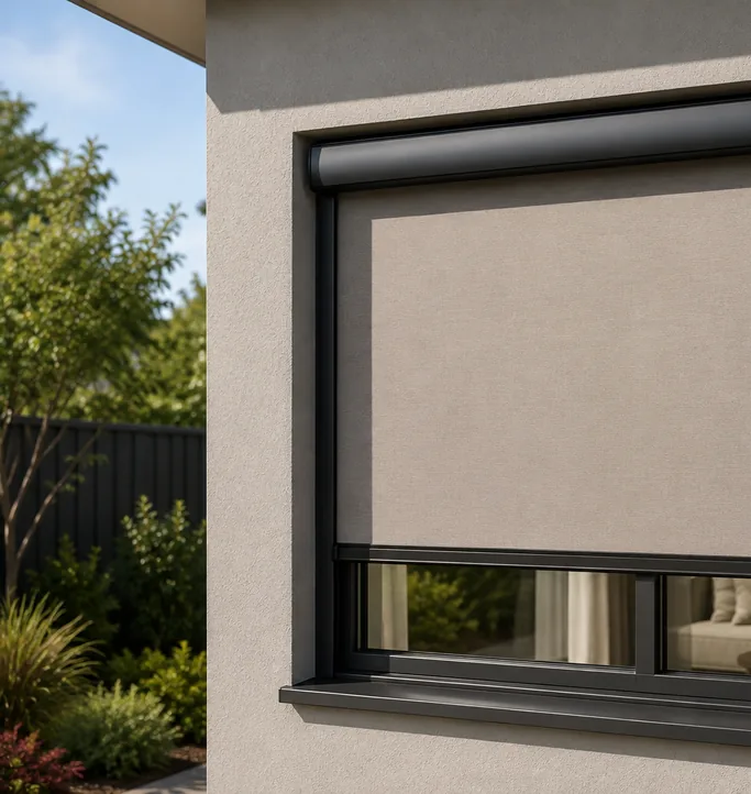 Straight drop blind on a window