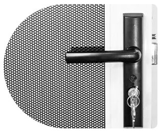 Xceed perforated aluminium security door handle and lock