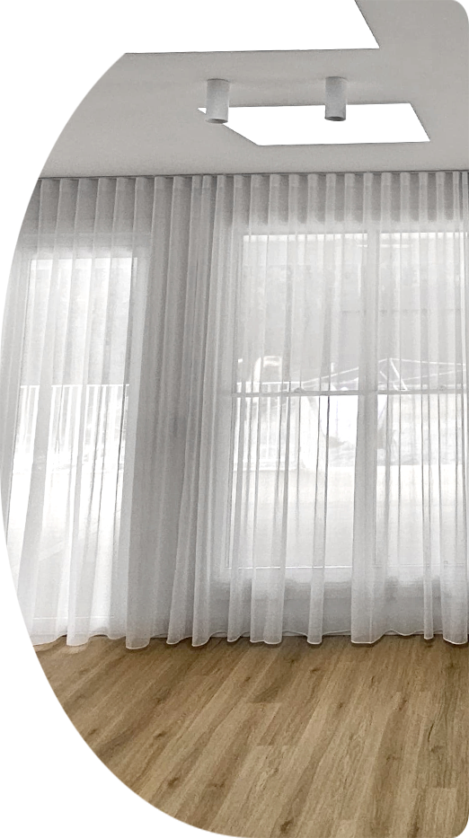 Sheer curtains in a bright living room